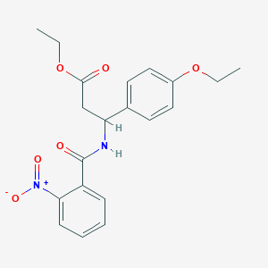 molecular formula C20H22N2O6 B4301416 ethyl 3-(4-ethoxyphenyl)-3-[(2-nitrobenzoyl)amino]propanoate 