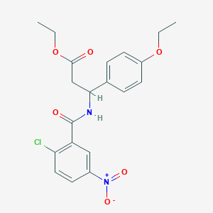 molecular formula C20H21ClN2O6 B4301423 ethyl 3-[(2-chloro-5-nitrobenzoyl)amino]-3-(4-ethoxyphenyl)propanoate 