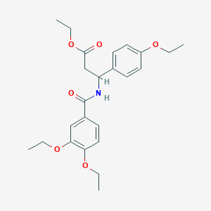molecular formula C24H31NO6 B4301430 ethyl 3-[(3,4-diethoxybenzoyl)amino]-3-(4-ethoxyphenyl)propanoate 
