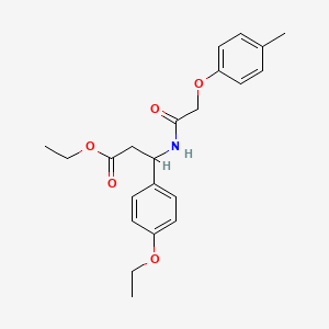 molecular formula C22H27NO5 B4301435 ethyl 3-(4-ethoxyphenyl)-3-{[(4-methylphenoxy)acetyl]amino}propanoate 
