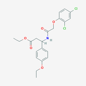 molecular formula C21H23Cl2NO5 B4301442 ethyl 3-{[(2,4-dichlorophenoxy)acetyl]amino}-3-(4-ethoxyphenyl)propanoate 