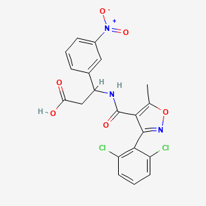 molecular formula C20H15Cl2N3O6 B4301457 3-({[3-(2,6-dichlorophenyl)-5-methylisoxazol-4-yl]carbonyl}amino)-3-(3-nitrophenyl)propanoic acid 