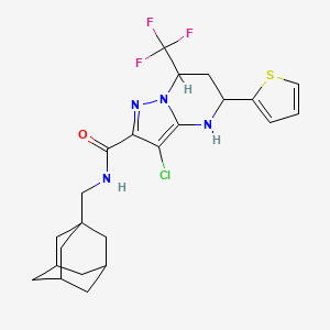molecular formula C23H26ClF3N4OS B4301461 N-(1-adamantylmethyl)-3-chloro-5-(2-thienyl)-7-(trifluoromethyl)-4,5,6,7-tetrahydropyrazolo[1,5-a]pyrimidine-2-carboxamide 