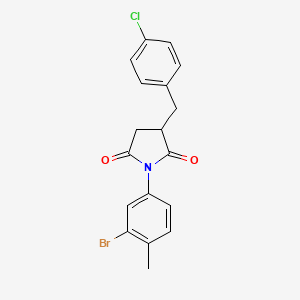 molecular formula C18H15BrClNO2 B4301479 1-(3-bromo-4-methylphenyl)-3-(4-chlorobenzyl)pyrrolidine-2,5-dione 