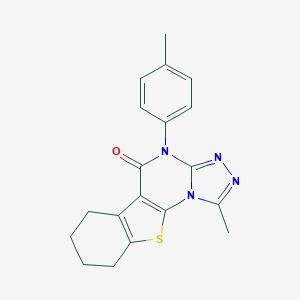 molecular formula C19H18N4OS B430150 1-methyl-4-(4-methylphenyl)-6,7,8,9-tetrahydro[1]benzothieno[3,2-e][1,2,4]triazolo[4,3-a]pyrimidin-5(4H)-one CAS No. 354992-52-2