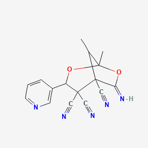 6-imino-1,8-dimethyl-3-pyridin-3-yl-2,7-dioxabicyclo[3.2.1]octane-4,4,5-tricarbonitrile