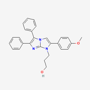 molecular formula C27H25N3O2 B4301533 3-[2-(4-methoxyphenyl)-5,6-diphenyl-1H-imidazo[1,2-a]imidazol-1-yl]propan-1-ol 