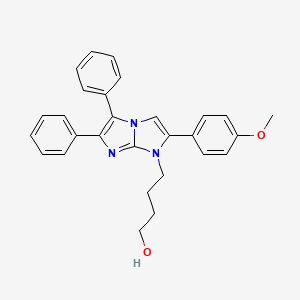 molecular formula C28H27N3O2 B4301547 4-[2-(4-methoxyphenyl)-5,6-diphenyl-1H-imidazo[1,2-a]imidazol-1-yl]butan-1-ol 
