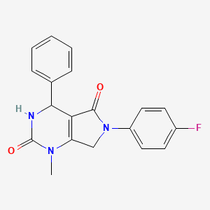 molecular formula C19H16FN3O2 B4301553 6-(4-fluorophenyl)-1-methyl-4-phenyl-3,4,6,7-tetrahydro-1H-pyrrolo[3,4-d]pyrimidine-2,5-dione 