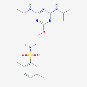 N-[2-(4,6-Bis-isopropylamino-[1,3,5]triazin-2-yloxy)-ethyl]-2,5-dimethyl-benzenesulfonamide