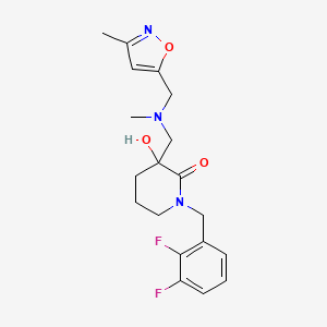 molecular formula C19H23F2N3O3 B4301608 1-(2,3-difluorobenzyl)-3-hydroxy-3-({methyl[(3-methyl-5-isoxazolyl)methyl]amino}methyl)-2-piperidinone 