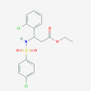 molecular formula C17H17Cl2NO4S B4301618 ethyl 3-(2-chlorophenyl)-3-{[(4-chlorophenyl)sulfonyl]amino}propanoate 