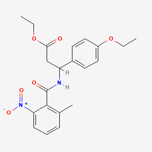 molecular formula C21H24N2O6 B4301626 ethyl 3-(4-ethoxyphenyl)-3-[(2-methyl-6-nitrobenzoyl)amino]propanoate 