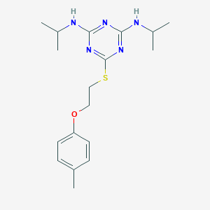 molecular formula C18H27N5OS B430163 N,N'-Diisopropyl-6-(2-p-tolyloxy-ethylsulfanyl)-[1,3,5]triazine-2,4-diamine CAS No. 364619-75-0