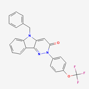 molecular formula C24H16F3N3O2 B4301636 5-benzyl-2-[4-(trifluoromethoxy)phenyl]-2,5-dihydro-3H-pyridazino[4,3-b]indol-3-one 