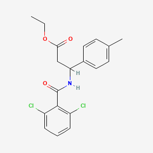molecular formula C19H19Cl2NO3 B4301642 ethyl 3-[(2,6-dichlorobenzoyl)amino]-3-(4-methylphenyl)propanoate 