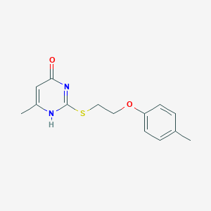 molecular formula C14H16N2O2S B430165 6-methyl-2-{[2-(4-methylphenoxy)ethyl]sulfanyl}-4(1H)-pyrimidinone CAS No. 312597-86-7