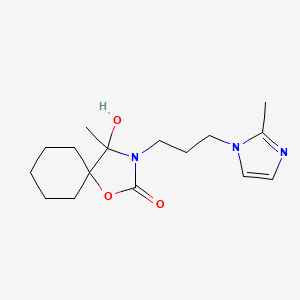 molecular formula C16H25N3O3 B4301653 4-hydroxy-4-methyl-3-[3-(2-methyl-1H-imidazol-1-yl)propyl]-1-oxa-3-azaspiro[4.5]decan-2-one 