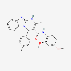 molecular formula C27H26N4O3 B4301656 N-(2,4-dimethoxyphenyl)-2-methyl-4-(4-methylphenyl)-1,4-dihydropyrimido[1,2-a]benzimidazole-3-carboxamide 