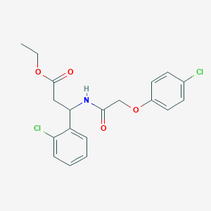 molecular formula C19H19Cl2NO4 B4301660 ethyl 3-{[(4-chlorophenoxy)acetyl]amino}-3-(2-chlorophenyl)propanoate 