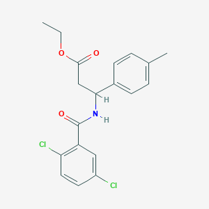 molecular formula C19H19Cl2NO3 B4301669 ethyl 3-[(2,5-dichlorobenzoyl)amino]-3-(4-methylphenyl)propanoate 