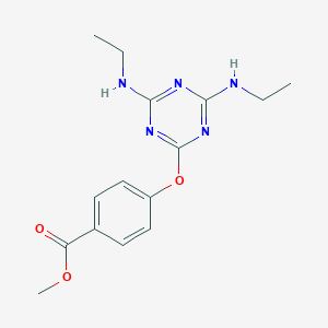 molecular formula C15H19N5O3 B430167 Methyl 4-{[4,6-bis(ethylamino)-1,3,5-triazin-2-yl]oxy}benzoate CAS No. 332373-68-9
