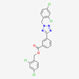 molecular formula C22H14Cl4N4O2 B4301685 2,4-dichlorobenzyl 3-[2-(2,4-dichlorobenzyl)-2H-tetrazol-5-yl]benzoate 