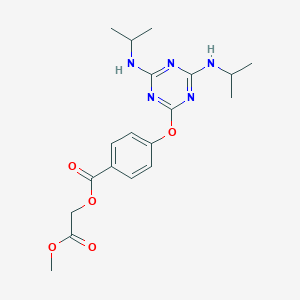 molecular formula C19H25N5O5 B430169 2-Methoxy-2-oxoethyl 4-{[4,6-bis(isopropylamino)-1,3,5-triazin-2-yl]oxy}benzoate CAS No. 332373-70-3