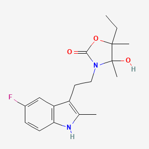 5-ethyl-3-[2-(5-fluoro-2-methyl-1H-indol-3-yl)ethyl]-4-hydroxy-4,5-dimethyl-1,3-oxazolidin-2-one