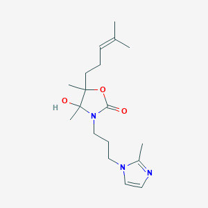 molecular formula C18H29N3O3 B4301695 4-hydroxy-4,5-dimethyl-3-[3-(2-methyl-1H-imidazol-1-yl)propyl]-5-(4-methylpent-3-en-1-yl)-1,3-oxazolidin-2-one 