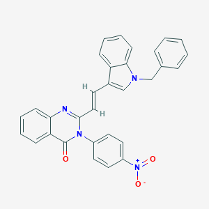 molecular formula C31H22N4O3 B430171 2-[2-(1-benzyl-1H-indol-3-yl)vinyl]-3-{4-nitrophenyl}-4(3H)-quinazolinone 