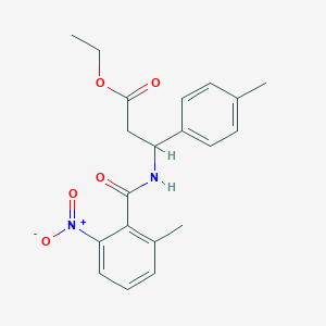 molecular formula C20H22N2O5 B4301720 ethyl 3-[(2-methyl-6-nitrobenzoyl)amino]-3-(4-methylphenyl)propanoate 