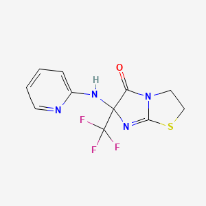molecular formula C11H9F3N4OS B4301721 6-(pyridin-2-ylamino)-6-(trifluoromethyl)-2,3-dihydroimidazo[2,1-b][1,3]thiazol-5(6H)-one 