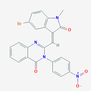 2-[(5-bromo-1-methyl-2-oxo-1,2-dihydro-3H-indol-3-ylidene)methyl]-3-{4-nitrophenyl}-4(3H)-quinazolinone