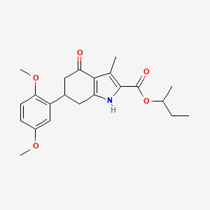 molecular formula C22H27NO5 B4301746 sec-butyl 6-(2,5-dimethoxyphenyl)-3-methyl-4-oxo-4,5,6,7-tetrahydro-1H-indole-2-carboxylate 