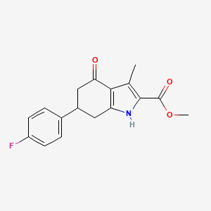 molecular formula C17H16FNO3 B4301794 methyl 6-(4-fluorophenyl)-3-methyl-4-oxo-4,5,6,7-tetrahydro-1H-indole-2-carboxylate 