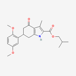 molecular formula C22H27NO5 B4301795 isobutyl 6-(2,5-dimethoxyphenyl)-3-methyl-4-oxo-4,5,6,7-tetrahydro-1H-indole-2-carboxylate 