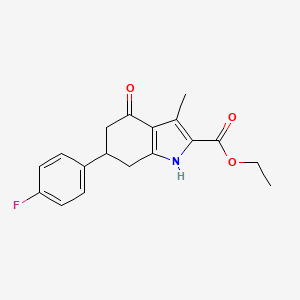 molecular formula C18H18FNO3 B4301802 ethyl 6-(4-fluorophenyl)-3-methyl-4-oxo-4,5,6,7-tetrahydro-1H-indole-2-carboxylate 