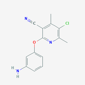 molecular formula C14H12ClN3O B4301813 2-(3-aminophenoxy)-5-chloro-4,6-dimethylnicotinonitrile 