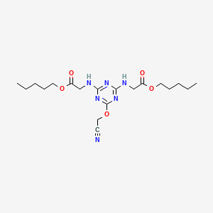 molecular formula C19H30N6O5 B4301818 dipentyl 2,2'-{[6-(cyanomethoxy)-1,3,5-triazine-2,4-diyl]diimino}diacetate 