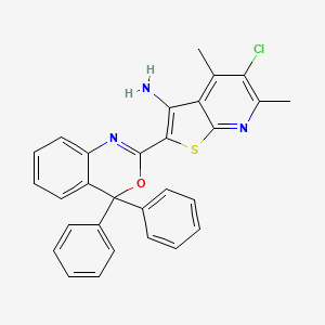 molecular formula C29H22ClN3OS B4301830 5-chloro-2-(4,4-diphenyl-4H-3,1-benzoxazin-2-yl)-4,6-dimethylthieno[2,3-b]pyridin-3-amine 