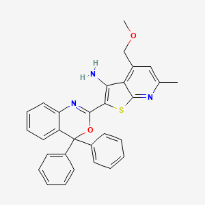 molecular formula C30H25N3O2S B4301838 2-(4,4-diphenyl-4H-3,1-benzoxazin-2-yl)-4-(methoxymethyl)-6-methylthieno[2,3-b]pyridin-3-amine 