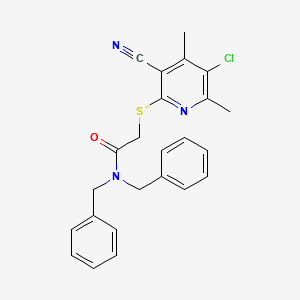 N,N-dibenzyl-2-[(5-chloro-3-cyano-4,6-dimethylpyridin-2-yl)thio]acetamide