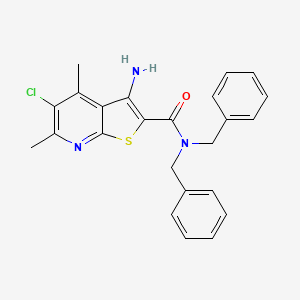3-amino-N,N-dibenzyl-5-chloro-4,6-dimethylthieno[2,3-b]pyridine-2-carboxamide