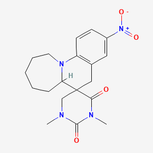 1',3'-dimethyl-3-nitro-1',6',6a,7,8,9,10,11-octahydro-2'H,5H-spiro[azepino[1,2-a]quinoline-6,5'-pyrimidine]-2',4'(3'H)-dione