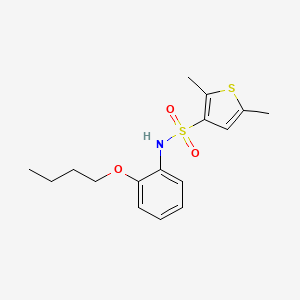 molecular formula C16H21NO3S2 B4301874 N-(2-butoxyphenyl)-2,5-dimethylthiophene-3-sulfonamide 