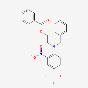 molecular formula C23H19F3N2O4 B4301889 2-{benzyl[2-nitro-4-(trifluoromethyl)phenyl]amino}ethyl benzoate 
