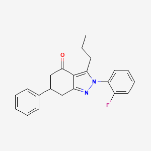 molecular formula C22H21FN2O B4301891 2-(2-fluorophenyl)-6-phenyl-3-propyl-2,5,6,7-tetrahydro-4H-indazol-4-one 