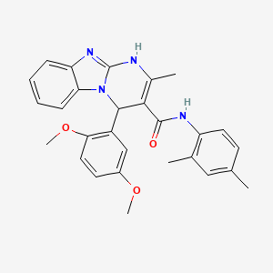 molecular formula C28H28N4O3 B4301898 4-(2,5-dimethoxyphenyl)-N-(2,4-dimethylphenyl)-2-methyl-1,4-dihydropyrimido[1,2-a]benzimidazole-3-carboxamide 