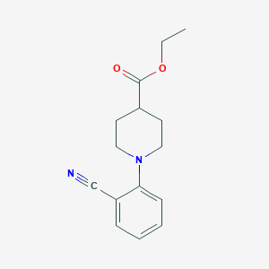molecular formula C15H18N2O2 B043019 1-(2-氰基苯基)-4-哌啶甲酸乙酯 CAS No. 357670-16-7